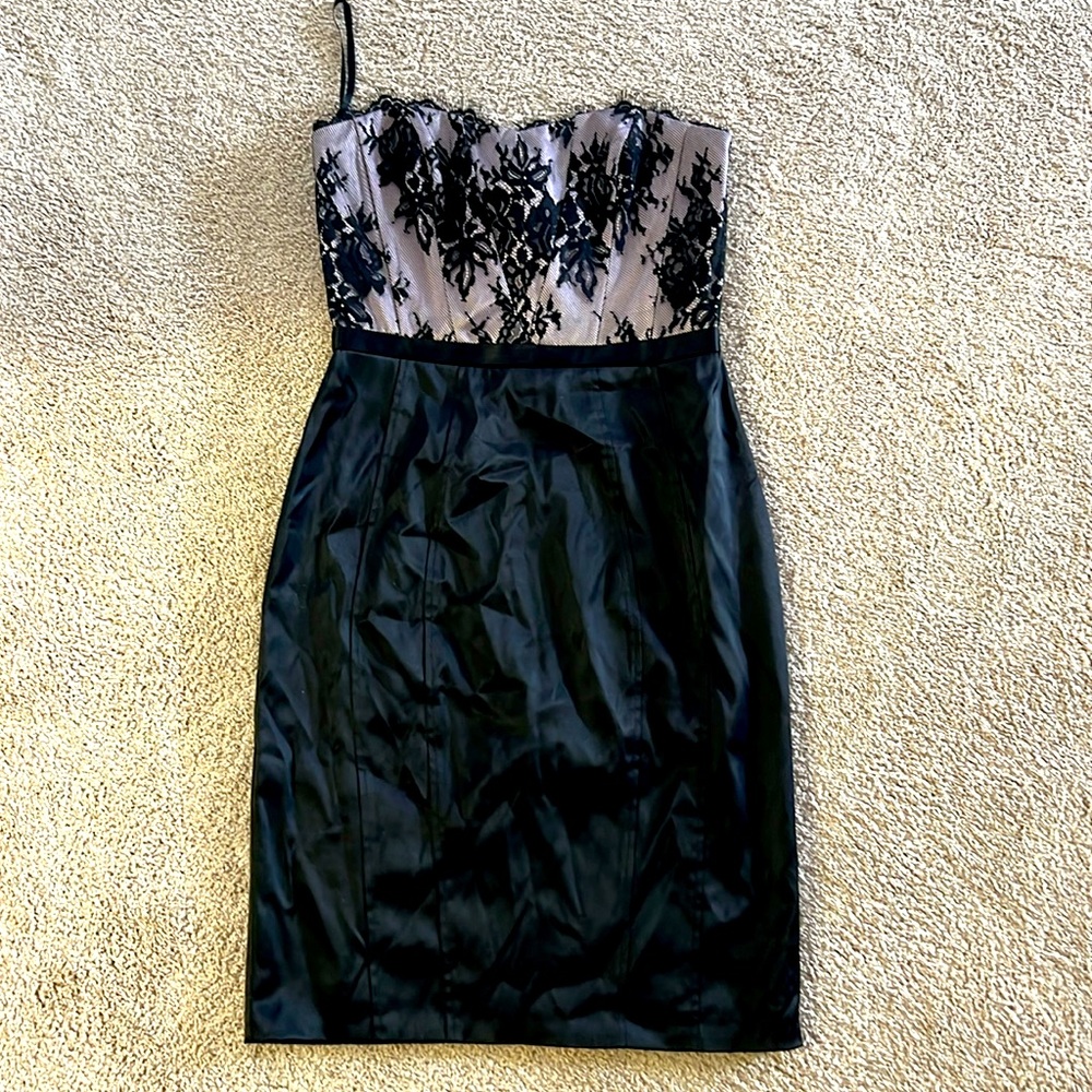 White House black market lace and satin dress, great condition.
